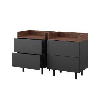 PACK DE 2 VELADORES MODERNOS KURIAKI NEGRO Y MARRÓN RYR MUEBLES