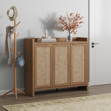 ZAPATERA MODERNA ATOU 3 PUERTAS MARRÓN RYR MUEBLES - 1