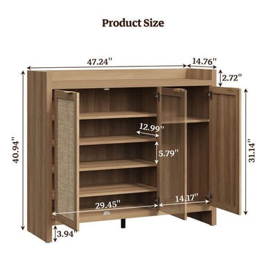 ZAPATERA MODERNA ATOU 3 PUERTAS MARRÓN RYR MUEBLES - 3