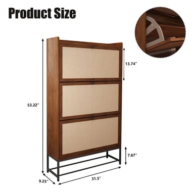 ZAPATERA MODERNA TAKUTO MARRÓN RYR MUEBLES - 3