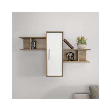 ESTANTE FLOTANTE YOSHIOKA BLANCO Y MARRÓN RYR MUEBLES