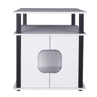 MUEBLE PARA MASCOTAS SUREBREC BLANCO Y NEGRO RYR MUEBLES
