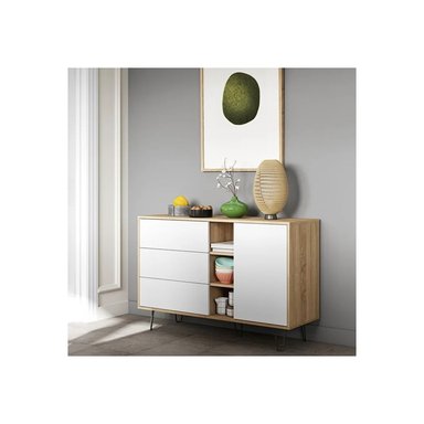 APARADOR MODERNO YOSHIOKA BLANCO Y DUNA RYR MUEBLES