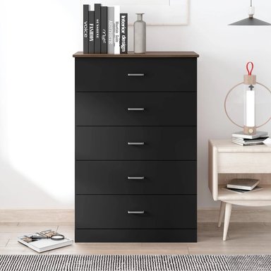 CÓMODA MODERNA TAPLA NEGRO Y MARRÓN RYR MUEBLES