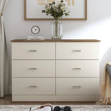 CÓMODA MODERNA MONDO BLANCO Y MARRÓN RYR MUEBLES