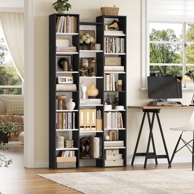 ESTANTE MODERNO YIRO NEGRO Y BLANCO RYR MUEBLES