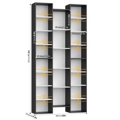 ESTANTE MODERNO YIRO NEGRO Y BLANCO RYR MUEBLES - 3