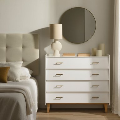 CÓMODA MODERNA MONTE 4 CAJONES BLANCO RYR MUEBLES - 2