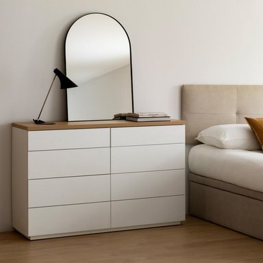 CÓMODA MODERNA GRAU 8 CAJONES BLANCO/DUNA RYR MUEBLES - 2