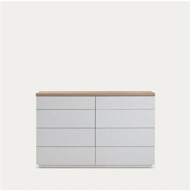 CÓMODA MODERNA GRAU 8 CAJONES BLANCO/DUNA RYR MUEBLES - 3