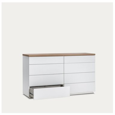CÓMODA MODERNA GRAU 8 CAJONES BLANCO/DUNA RYR MUEBLES - 4