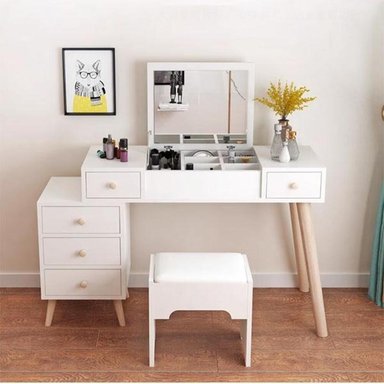 TOCADOR MÁS SILLA VINTAGE COLOMBIA BLANCO RYR MUEBLES