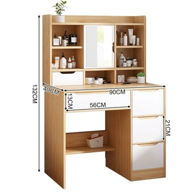 TOCADOR MÁS SILLA MODERNO AITANA DUNA/BLANCO RYR MUEBLES - 3