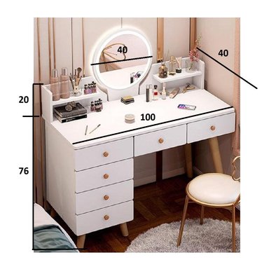 TOCADOR VINTAGE RAFFA 6 CAJONES BLANCO RYR MUEBLES - 2