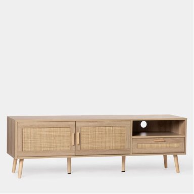 MESA PARA TV CON RATÁN HANNA 160 CM ROVERE RYR MUEBLES - 2
