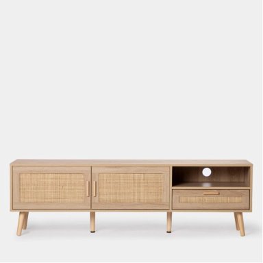 MESA PARA TV CON RATÁN HANNA 160 CM ROVERE RYR MUEBLES - 3