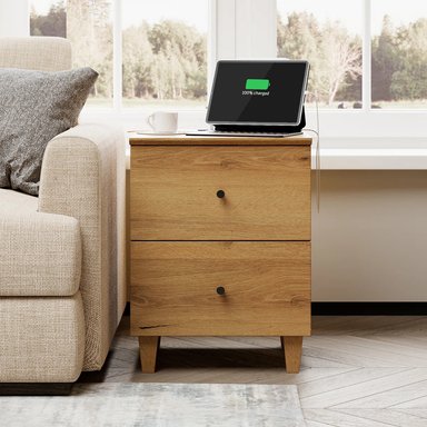 VELADOR MODERNO GIANE 2 CAJONES DUNA RYR MUEBLES