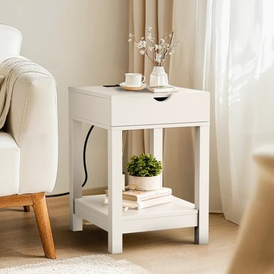 VELADOR MODERNO JERI 1 CAJÓN BLANCO RYR MUEBLES
