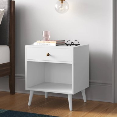 VELADOR MODERNO BENI 1 CAJÓN BLANCO RYR MUEBLES