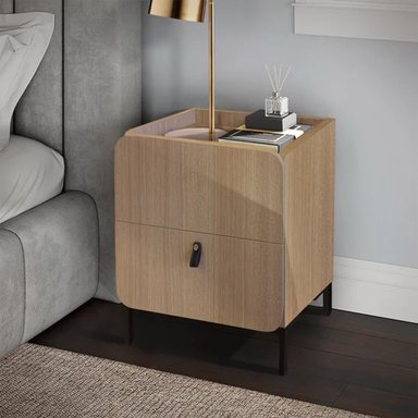 VELADOR MODERNO APPLIN MARRÓN CLARO 2 CAJONES RYR MUEBLES