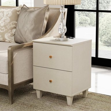 VELADOR MODERNO GIANE 2 CAJONES LINO RYR MUEBLES