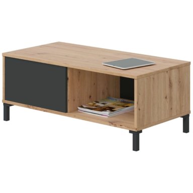 MESA DE CENTRO MODERNA ALAN 100 CM DUNA/NEGRO RYR MUEBLES