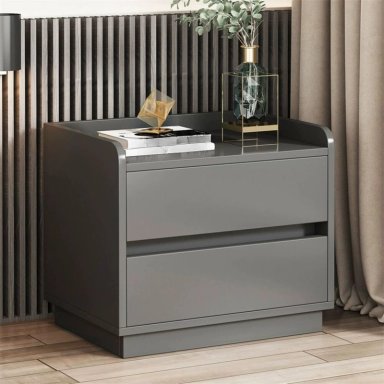 VELADOR MODERNO JAKO 2 CAJONES PLOMO RYR MUEBLES