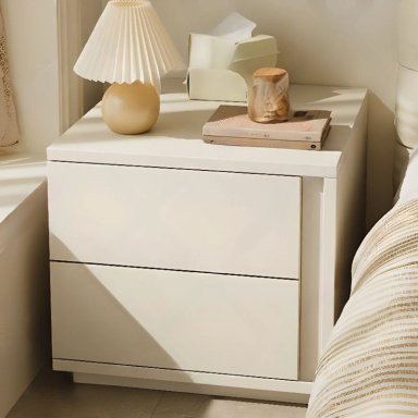 VELADOR MODERNO DAVID 2 CAJONES BLANCO RYR MUEBLES