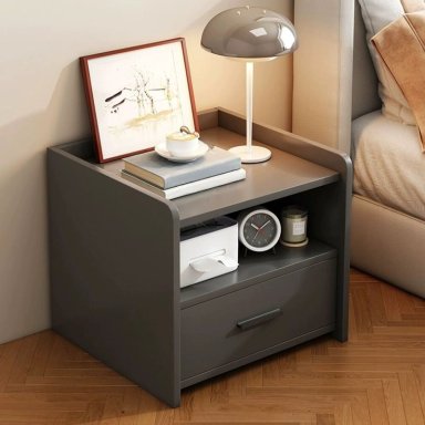 VELADOR MODERNO JOAKO 1 CAJÓN PLOMO RYR MUEBLES