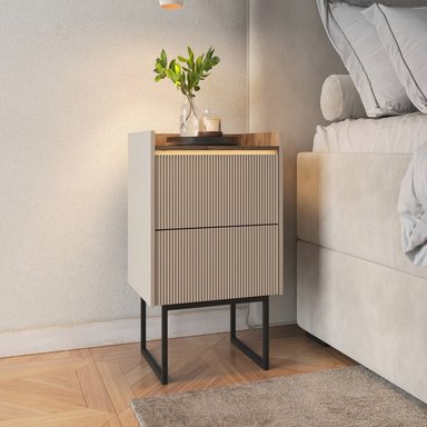 VELADOR MODERNA NIO 2 CAJONES HUMO RYR MUEBLES