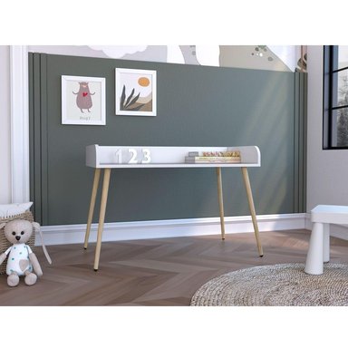 ESCRITORIO VINTAGE MINIMALISTA HARTILL BLANCO RYR MUEBLES