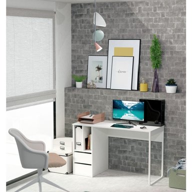 ESCRITORIO MODERNO HENRY 120 CM BLANCO RYR MUEBLES