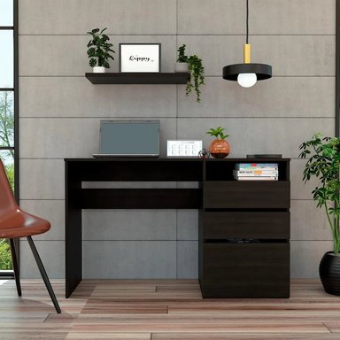 ESCRITORIO MODERNO 3 CAJONES TONY WENGUE RYR MUEBLES