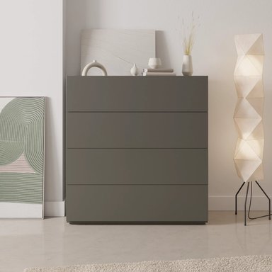 CÓMODA MODERNA SOPHIA 4 CAJONES NEGRO RYR MUEBLES