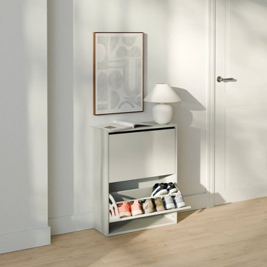 ZAPATERA CON CORTE PARA ZÓCALO MASIEL 2 PUERTAS GRIS RYR MUEBLES