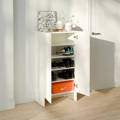 ZAPATERA CON CORTE PARA ZÓCALO MÍA 2 PUERTAS BLANCO RYR MUEBLES