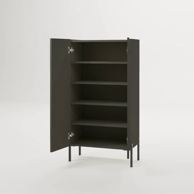 ZAPATERA MODERNA TAYSON 2 PUERTAS NEGRO RYR MUEBLES - 3