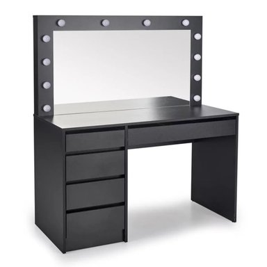 TOCADOR MODERNO CON ESPEJO Y LUZ LED TATIANA NEGRO RYR MUEBLES - 2