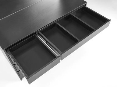 TOCADOR MODERNO CON ESPEJO Y LUZ LED TATIANA NEGRO RYR MUEBLES - 7