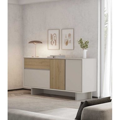 APARADOR NÓRDICO SHIZUKA 2 PUERTAS BLANCO Y PANELA RYR MUEBLES