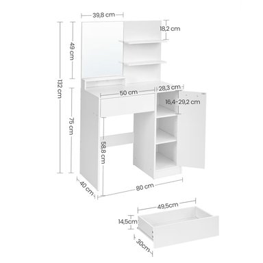 TOCADOR MODERNO GINKO BLANCO RYR MUEBLES - 3
