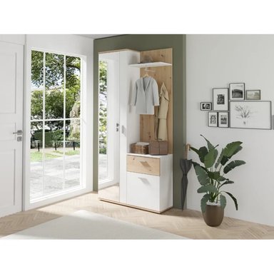 APARADOR RECIBIDOR CHISATO BLANCO Y MARRÓN RYR MUEBLES