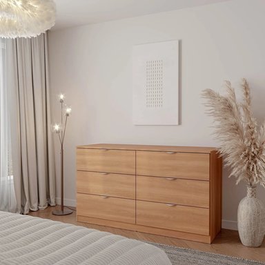 CÓMODA MODERNA GIGLY 160 CM 6 CAJONES MARYRÓN RYR MUEBLES