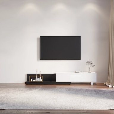 MUEBLE DE TV MODERNO 80' KIWAMI BLANCO Y NEGRO RYR MUEBLES