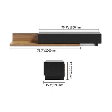 MUEBLE DE TV MODERNO 80' SHINOHA NEGRO Y MARRÓN RYR MUEBLES - 3