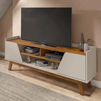 MUEBLE DE TV 55'' NAOYA MARRÓN Y BLANCO RYR MUEBLES
