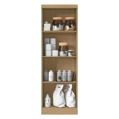 ARMARIO MULTIUSOS KEYSI MARRÓN CLARO CON BLANCO ALTO 170 CM RYR MUEBLES - 2