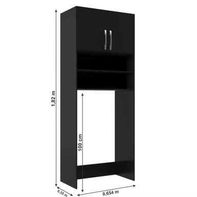 ARMARIO MULTIUSOS PARA LAVADORA REGA NEGRO 2 PUERTAS RYR MUEBLES - 3