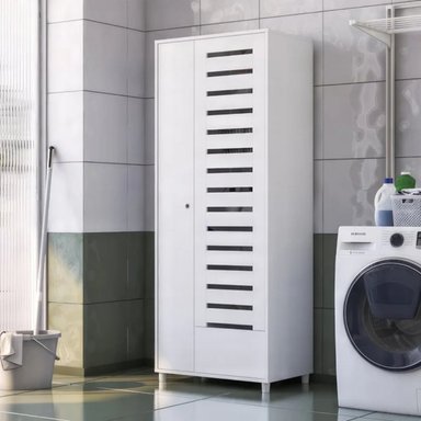 ARMARIO MULTIUSOS PARA LAVANDERÍA EMILIE BLANCO 2 PUERTAS 1 CAJÓN RYR MUEBLES