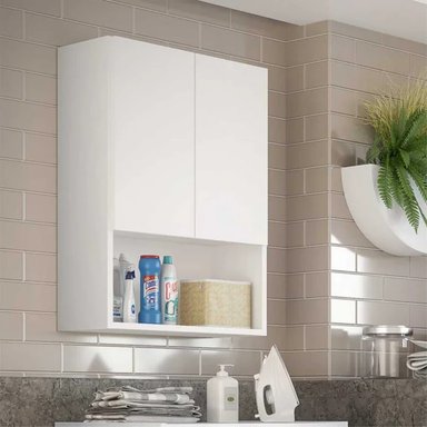 ARMARIO FLOTANTE PARA LAVANDERÍA ARGEN BLANCO 2 PUERTAS RYR MUEBLES